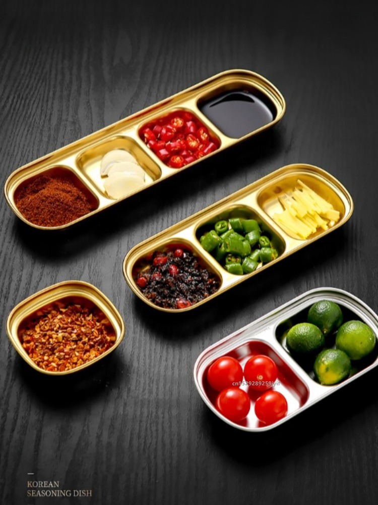 Sauce Dipping Cup - 2/4pcs Stainless Steel Divided Dip Bowls
