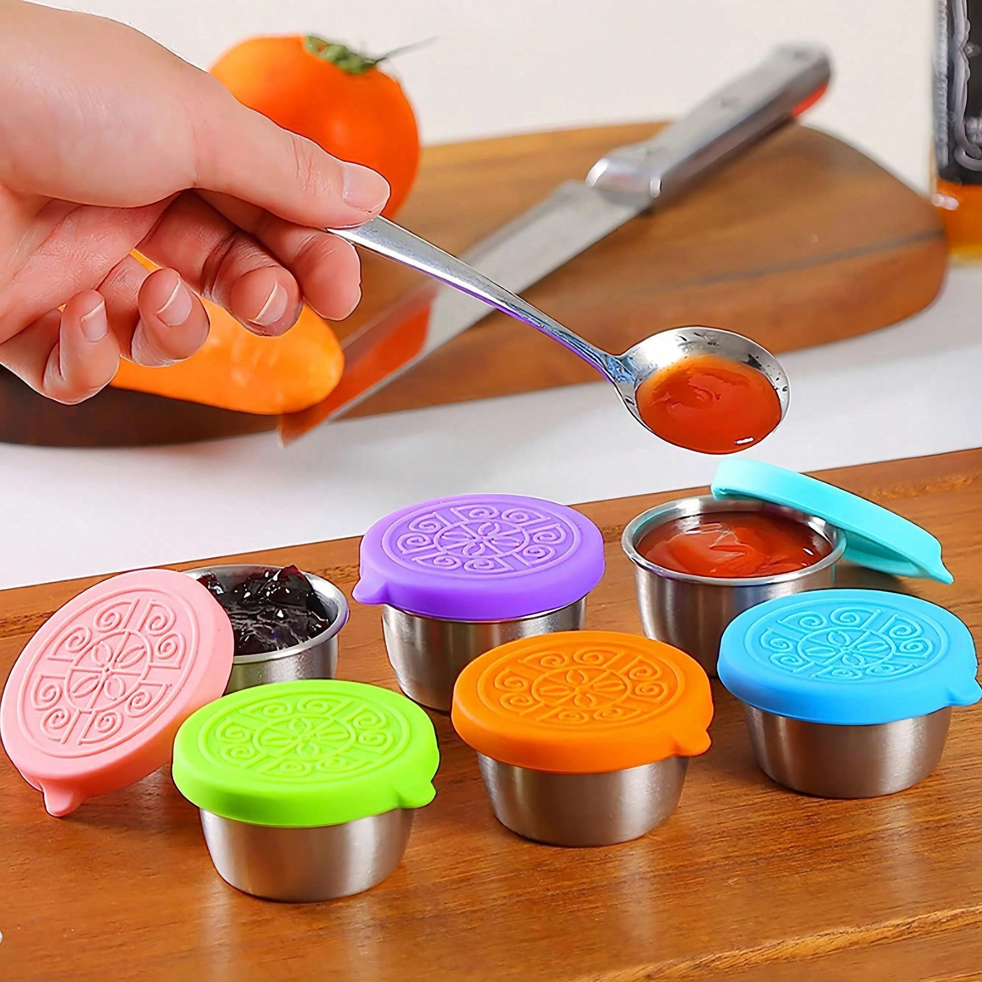 Sauce Dipping Cup - 1/4Pcs Stainless Steel Dipping Sauce Cups
