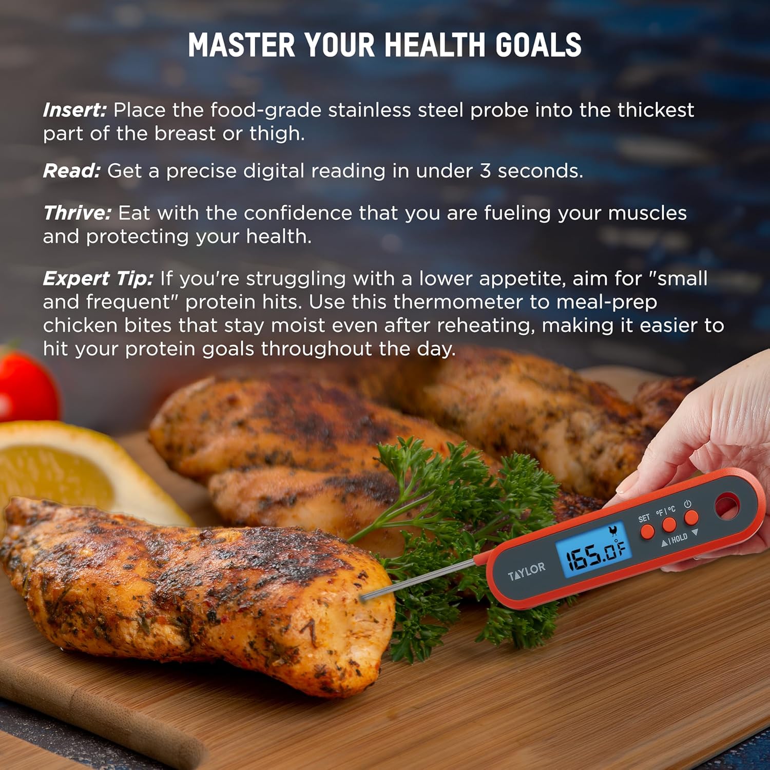 Digital Waterproof Meat Thermo - Meal Prep With Chicken recension och pris