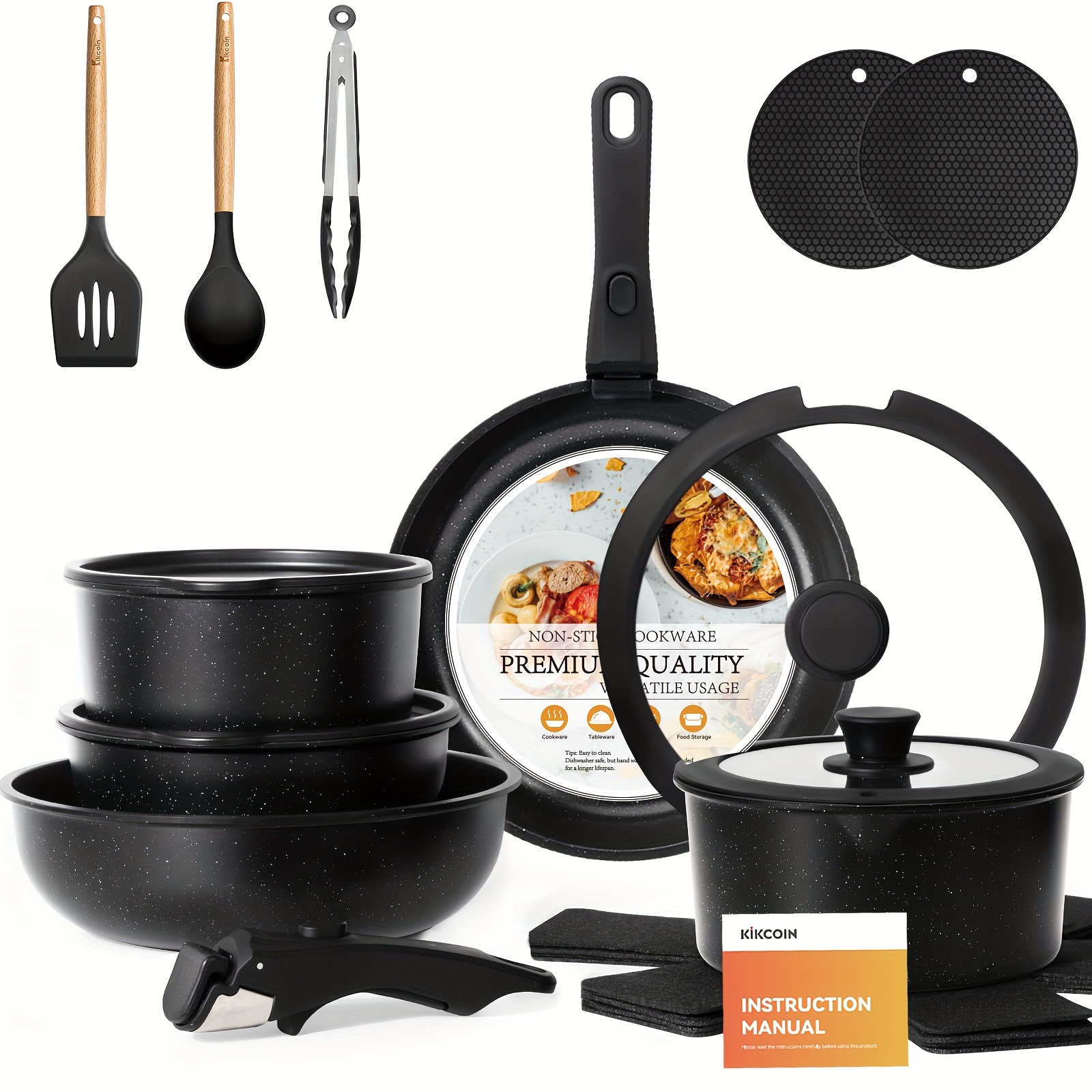 22PCSDeluxe Non-Stick Cookware - Meal Prep For A Day recension och pris