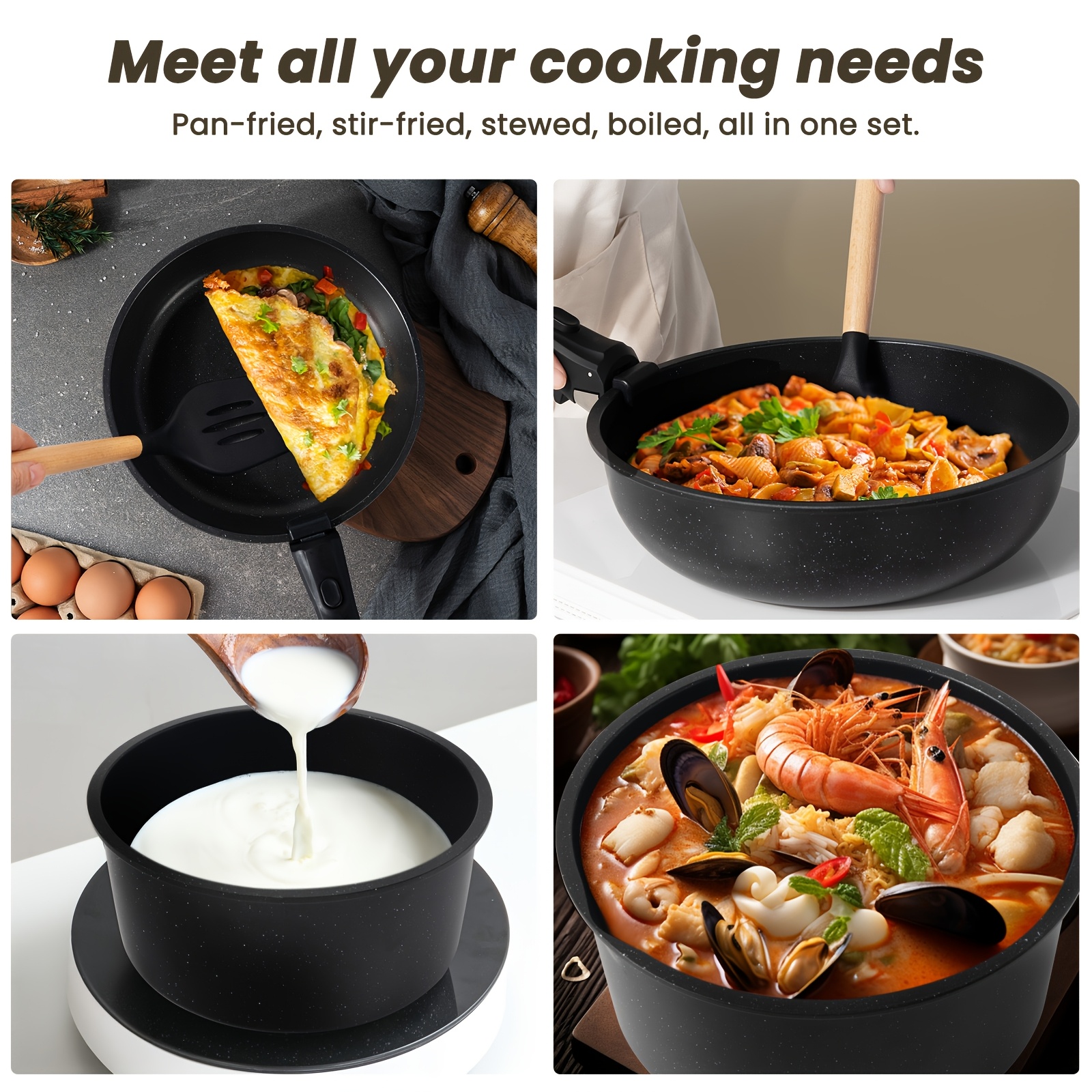 22PCSDeluxe Non-Stick Cookware - Meal Prep For A Day recension och pris
