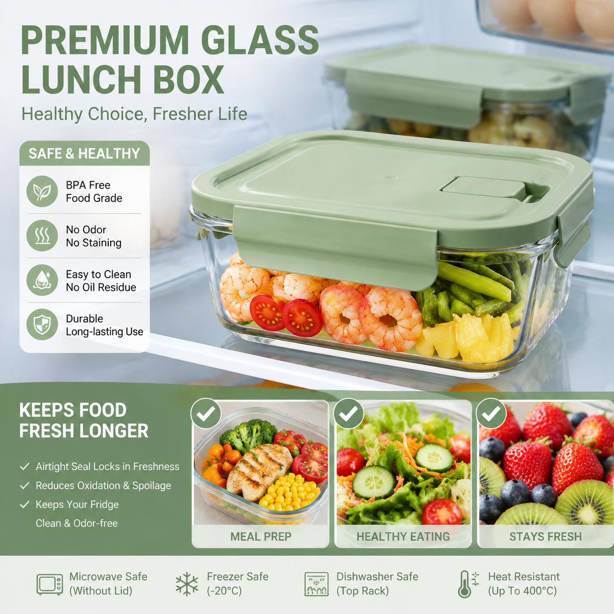 High Borosilicate Glass Airtig - Meal Prep Weight Loss recension och pris