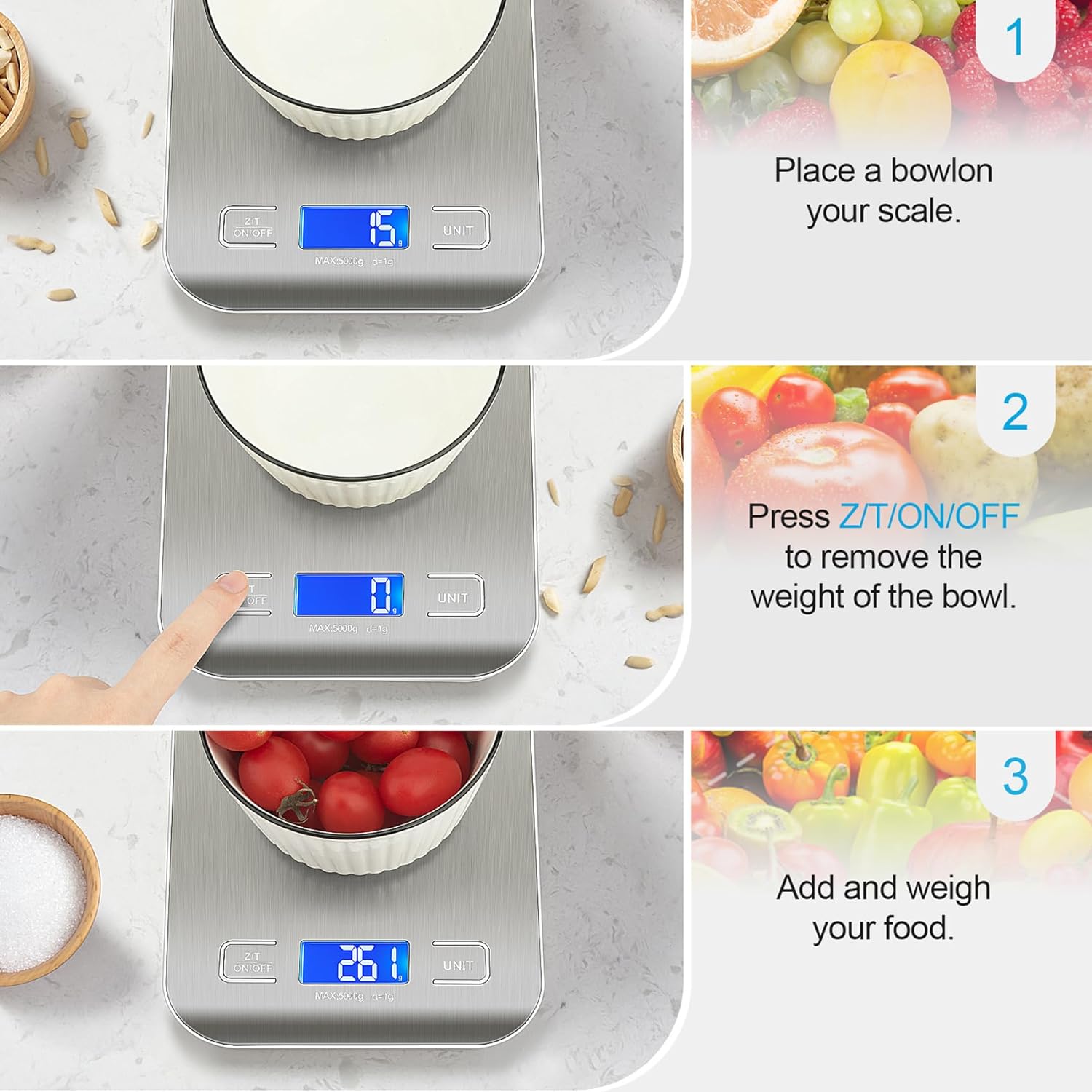 Food Scale, Kitchen Scale, Wei - Meal Prep Weight Loss recension och pris