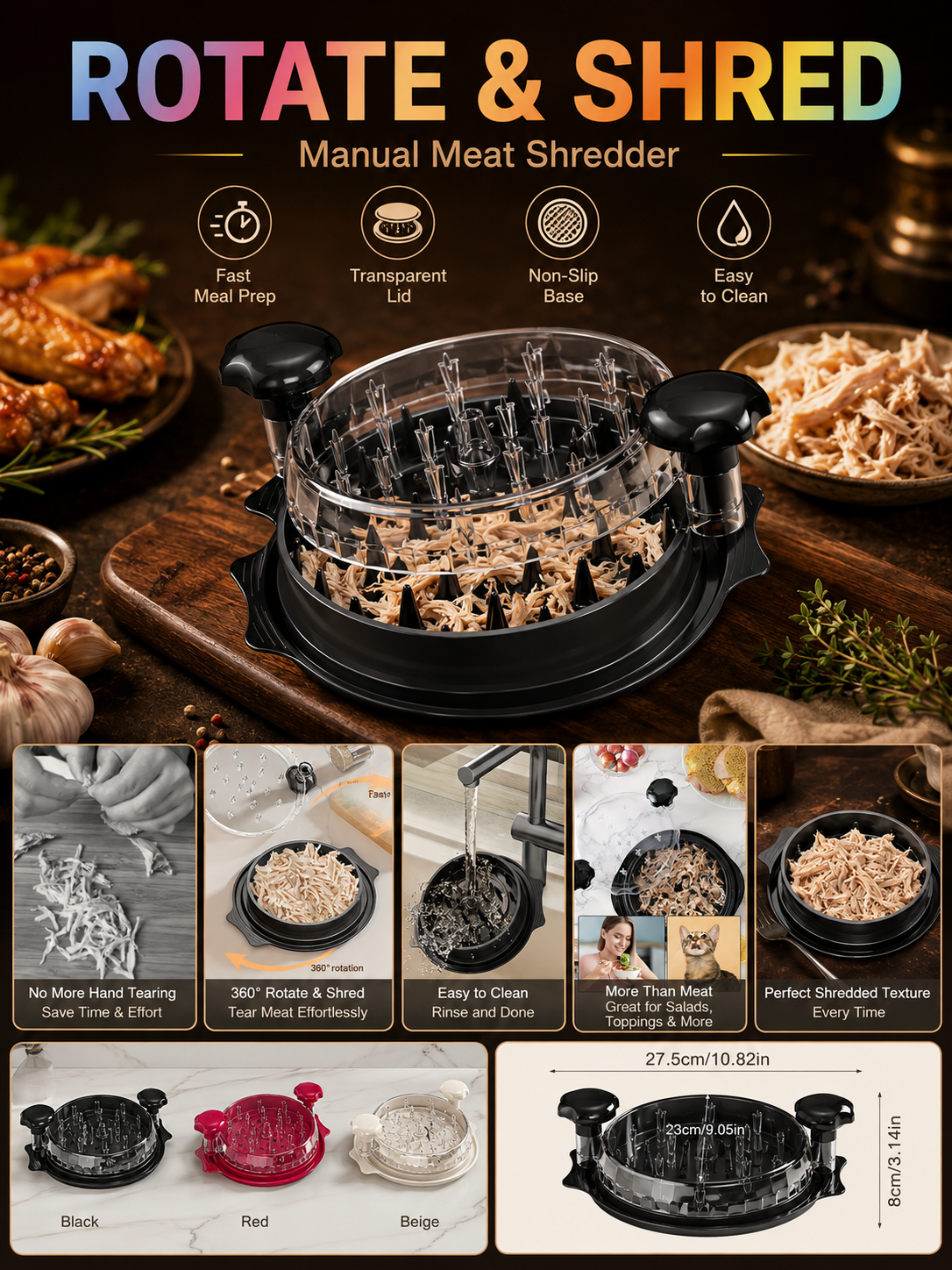 Multifunctional Chicken Shredd - Meal Prep Manual recension och pris