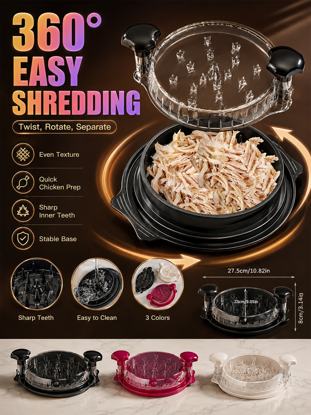 Multifunctional Chicken Shredd - Meal Prep Manual recension och pris