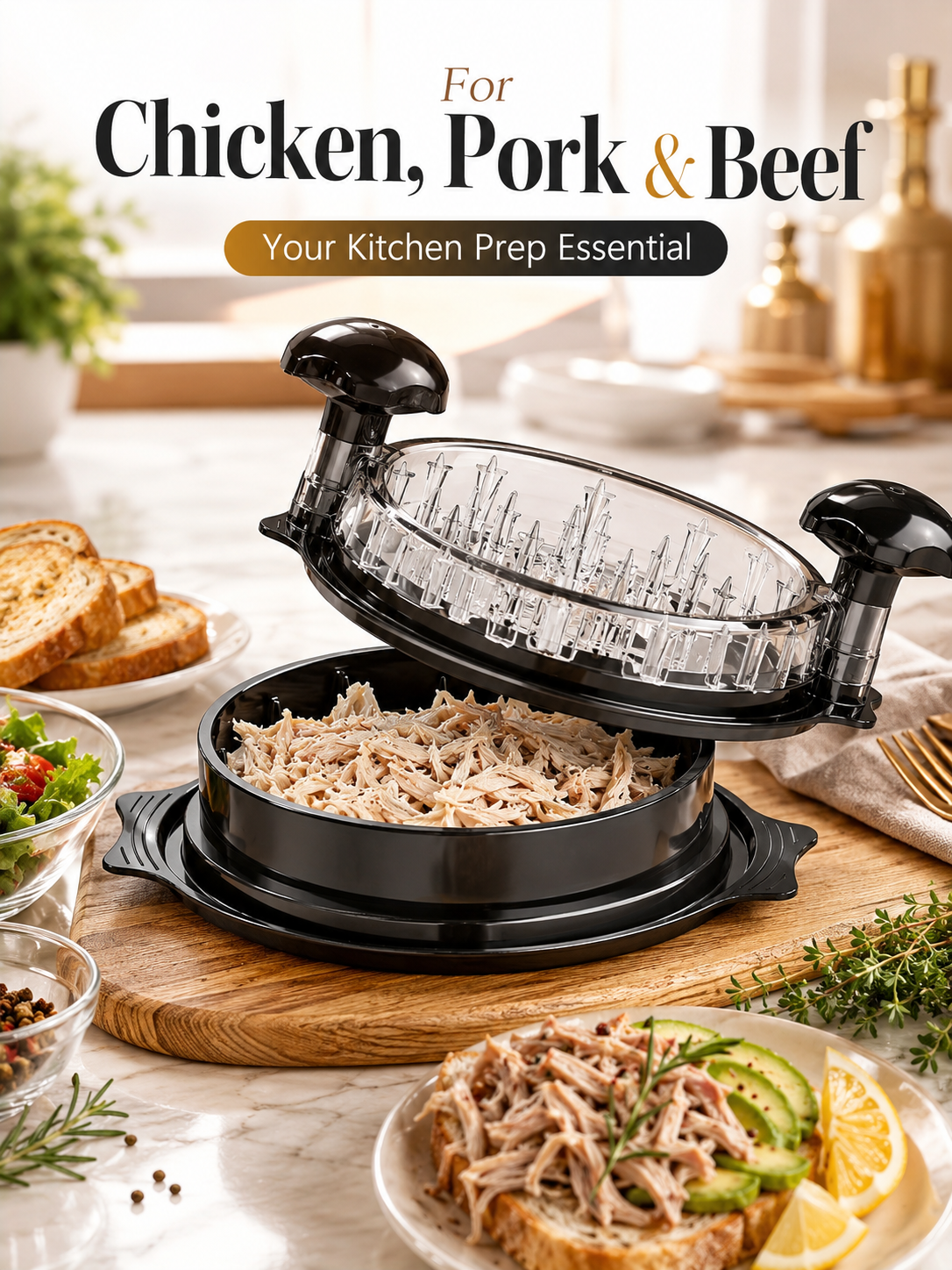 Multifunctional Chicken Shredd - Meal Prep Manual recension och pris