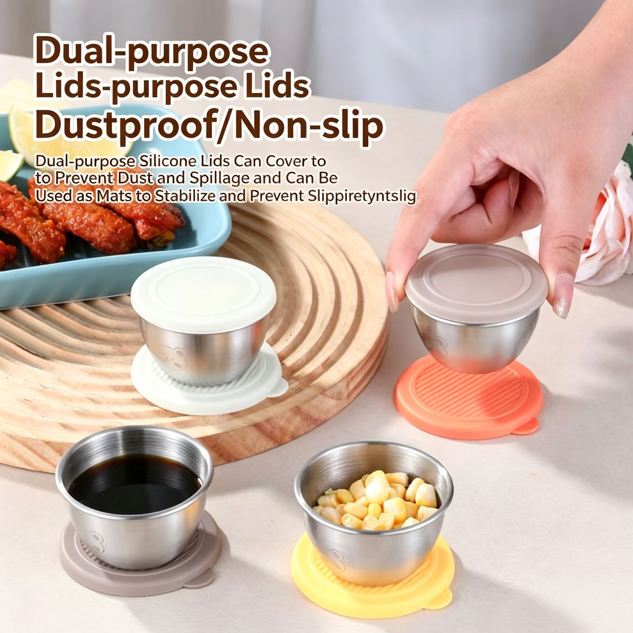 3Pcs 304 Stainless Steel Sauce - Sauce Dipping Cup recension och pris