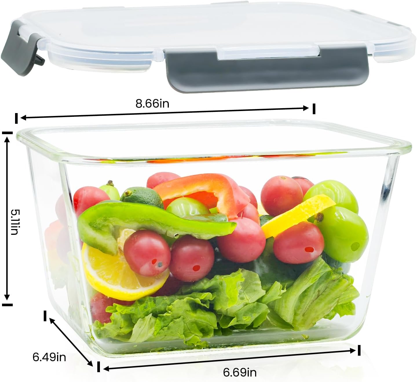 Large Glass Storage Containers - Meal Prep With Chicken recension och pris