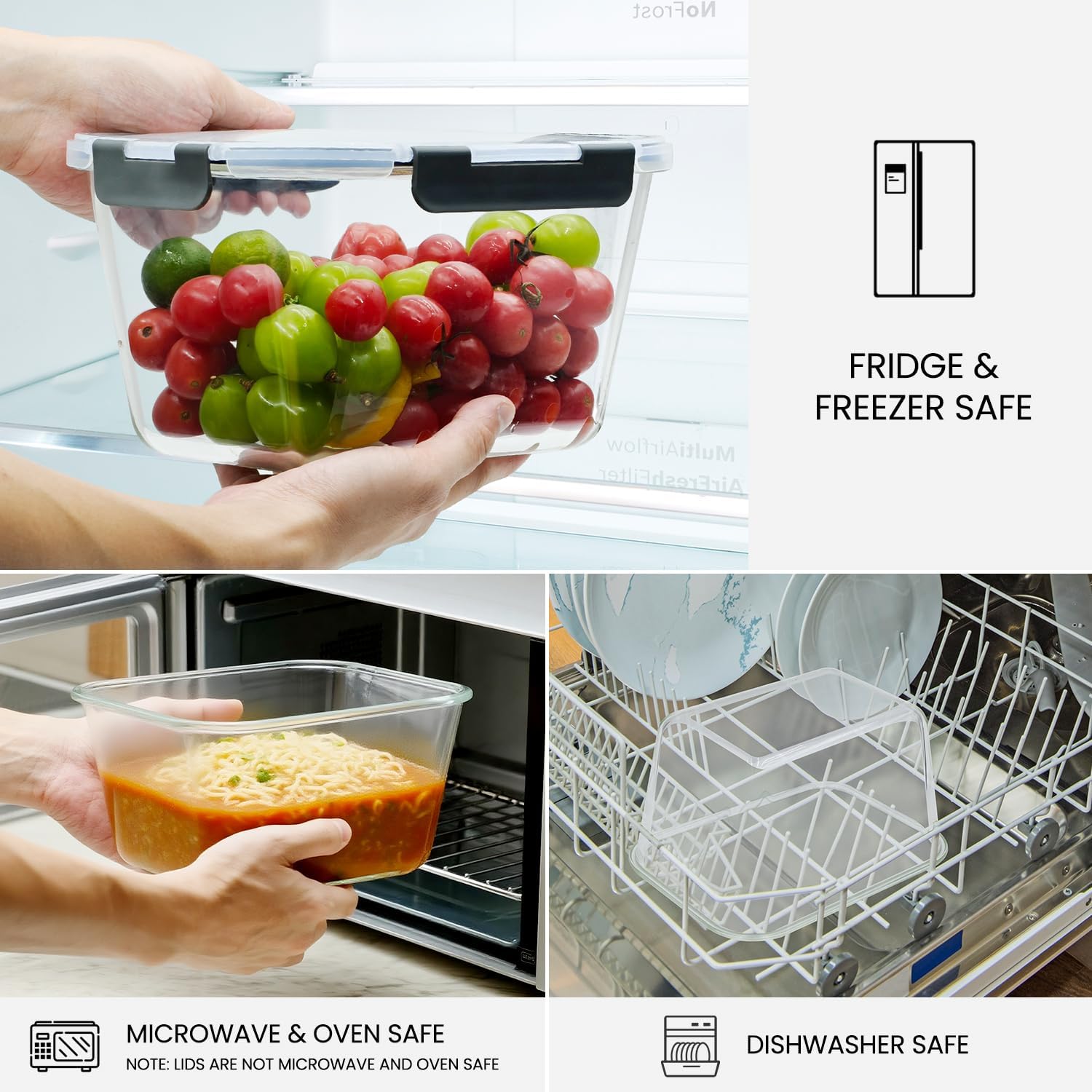 Large Glass Storage Containers - Meal Prep With Chicken recension och pris