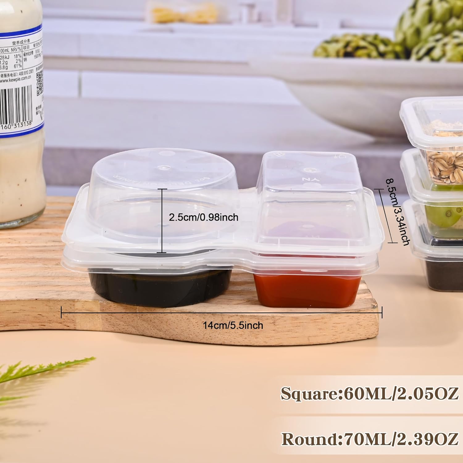 20pcs Portable Dual Compartmen - Sauce Dipping Cup recension och pris