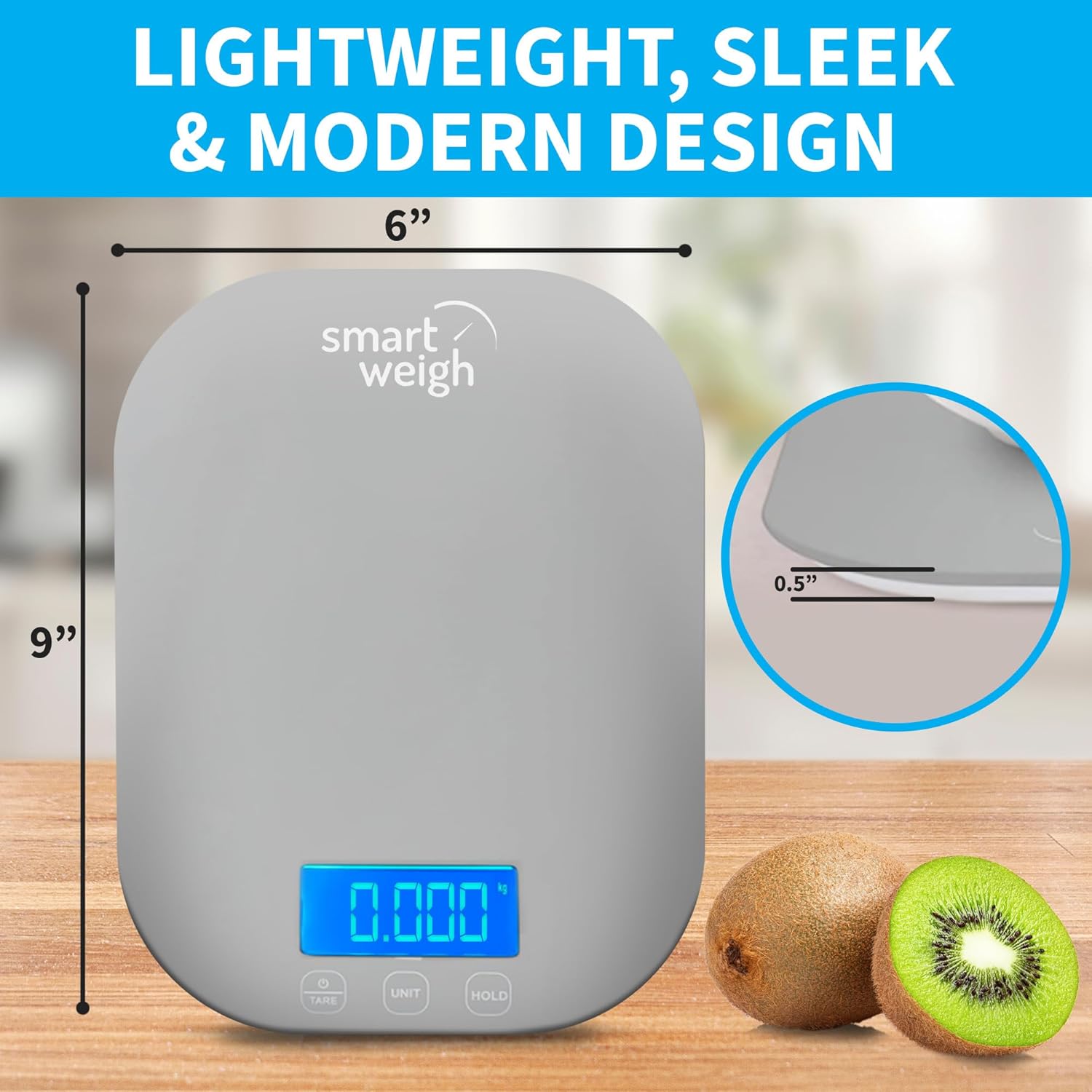 Gray Digital Kitchen Scale for - Meal Prep Weight Loss recension och pris